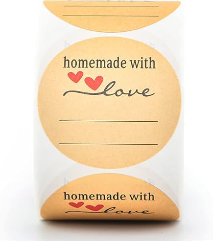 thumbnail image 2 of  : 1000PCS Homemade With Love Stickers,1 Inch Small Round... 2 of 10