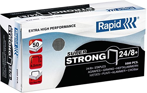 Rapid® Strong staple, 24/8, galvanised (5,000 pieces), you will receive 1 pack of 5000 pieces.