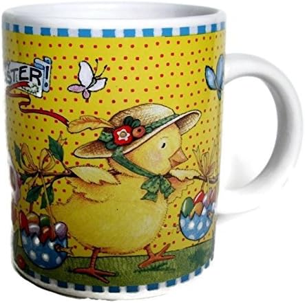 Mary Engelbreit Spring Coffee Mug Chick in Bonnet with Eggs