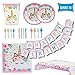 Unicorn Party Supplies Set – Serves 16 – Girls Birthday Decorations Tableware for Kids – Disposable Table Cover, Plates, Cups, Napkins, Utensils & Happy Birthday Banner – by BLUE DONKIE