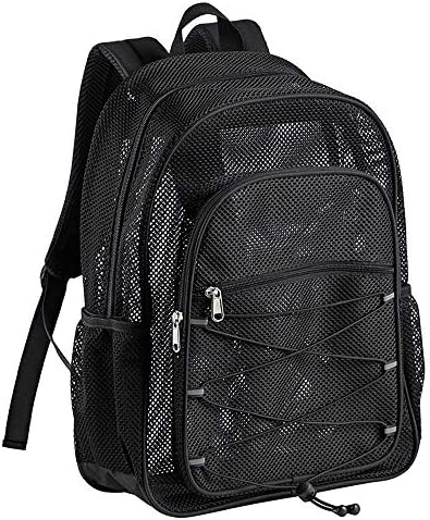 black mesh book bag