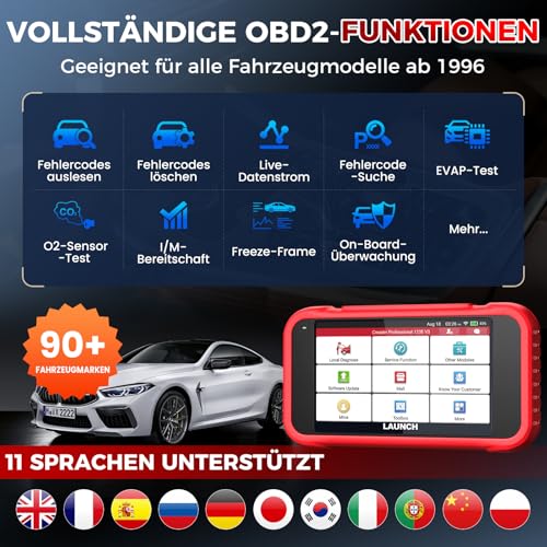 LAUNCH CRP123E V3.0 OBD2 Diagnostic Tool Car Professional Car Tester 4 Systems: Engine, ABS, SRS, Transmission, Diagnostic Device with 7 Resets: EPB, DPF, Oil, SAS, BMS, ABS Bleeding, Throttle, CAN FD