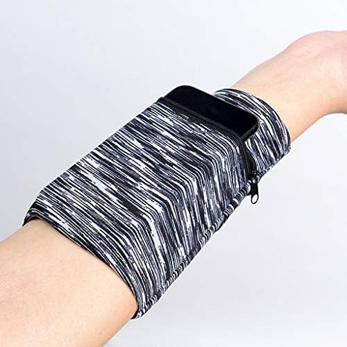 Retrofish Wrist & Ankle Wallet | Sweatband Wristband Pocket with Zipper Pouch for Jogging, Sports, Walking, Carring Phone (1 Pack) (Black)