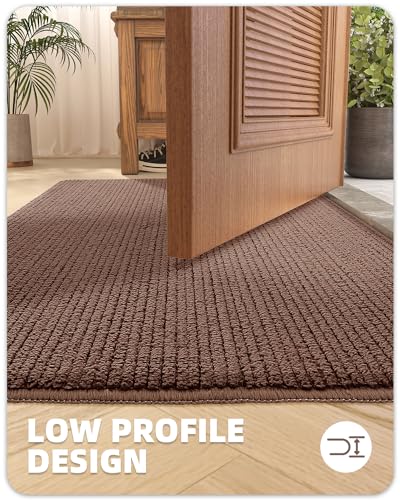 Color&Geometry Door Matts Indoor 80 x 120 cm, Indoor Door Mat Washable, Dirt Trapper Doormats Inside Non Slip, Absorbent Indoor Mats for Front Door, Barrier Mat (Dark Brown)