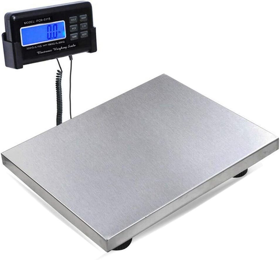 Heavy Duty Digital 300kg Capacity Platform Scale Warehouse Postal Parcel Weighing, Silver