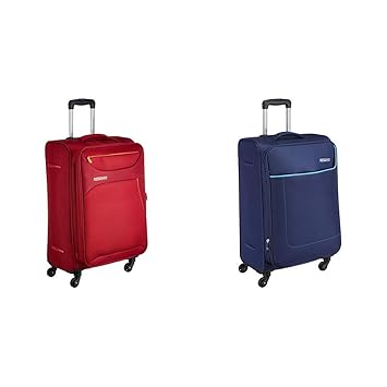 American Tourister Z-strike Polyester 79 cms Ruby Red Softsided Check-in Luggage + Polyester 80 cm Navy Softsided Suitcase (AMT Z-STRIKE SP79CM RUBY RED + AMT JAMAICA SP 80CM NAVY)