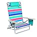 5 position Platinum Lay Flat Beach Chair - Extra Tall Back w/ Drink Holder