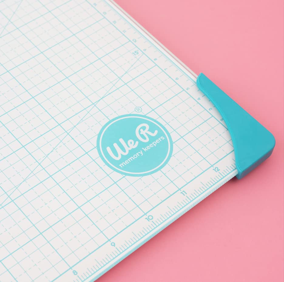 We R Memory Keepers Glass Cutting Mat, White, Sturdy Craft Work Surface, Easy Cleanup, Measuring, Draw Straight Lines, Good for Polymer Clay, Ink, Paint, Card Making, Paper Cutting, and More