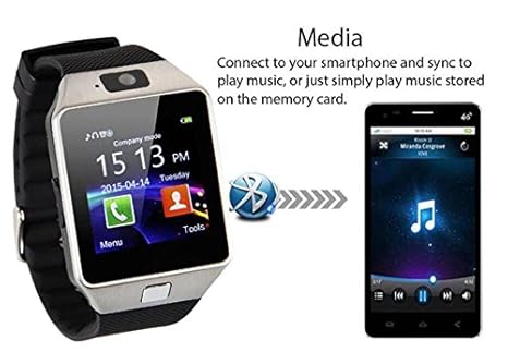 Cámara de Reloj Inteligente Bluetooth Smart muñeca Reloj teléfono ...