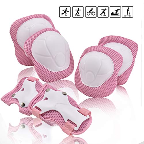 Kids/Youth Knee Pad Elbow Pads Guards Wrist Guards Protective Gear Set for Rollerblade Roller Skates Cycling BMX Bike Skateboard gs Scooter Riding Sports,Toddler for Multi-Sports Outdoorï¼ˆAge3-7ï¼‰ Pink