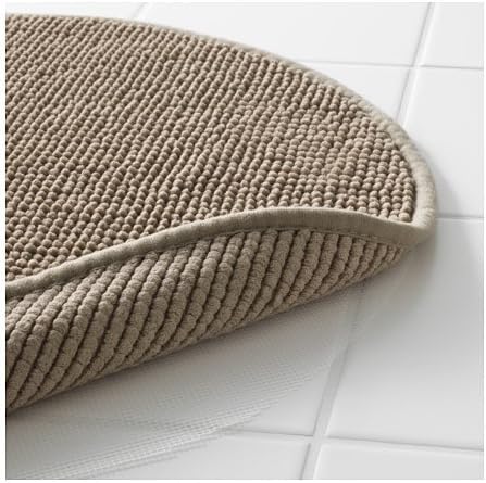 Ikea Beige Tan Supersoft Bath Shower Mat Rug Bathtub Bathroom Floor Round