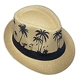 JK Home Hawaiian Fedora Straw Hats for Men Women