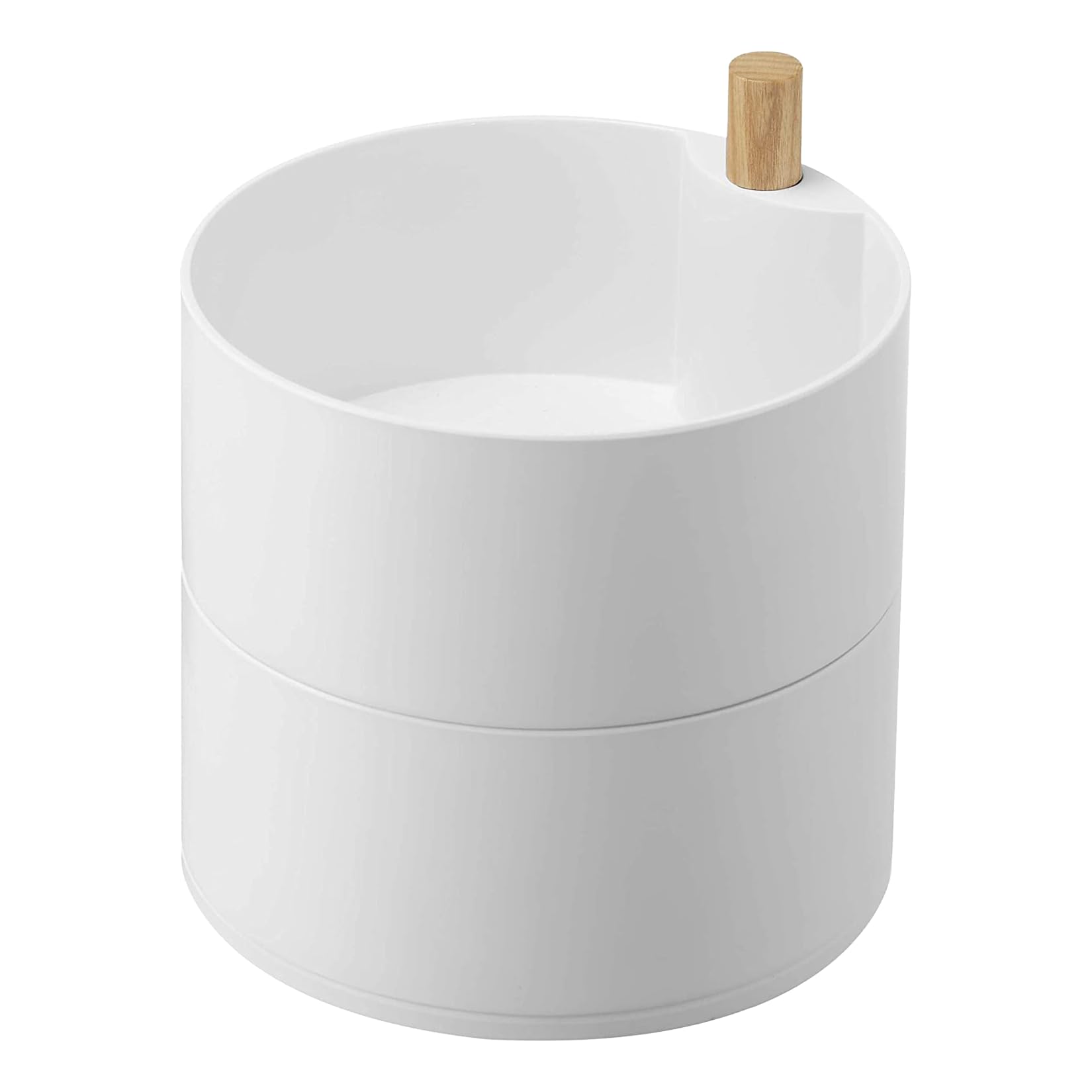 YAMAZAKI 5313 TOSCA Accessory Box Deep, white, Wood/ABS Resin/MELAMINE Resin, Minimalist, 14.5 x 14.5 x 15.5 cm