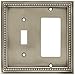 Brainerd 64740 Beaded Single Toggle Switch/Decorator Wall Plate / Switch Plate / Cover, Brushed Satin Pewter
