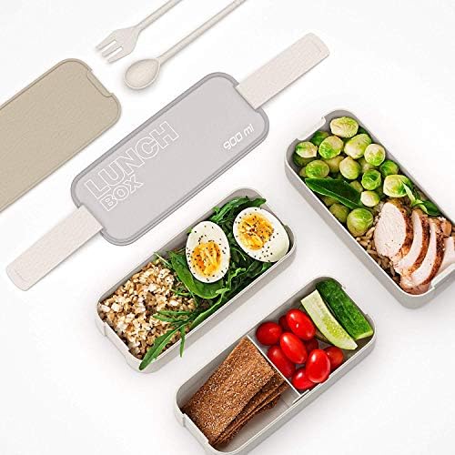 UPGRADED 2019 Japanese bento boxes for adults - lunch containers for adults - bento box japanese - lunch box microwave safe - w/FREE bento box ideas - BPA FREE lunchbox for kids