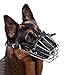 Dog Muzzle, loveone(TM) Adjustable Wire Leather Basket Mask for Anti-Bite, Strong Breathable Metal Safety Protection Cover for Medium/ Large Pets(L, Black)