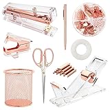 Rose Gold Desk Accessories, Office Supplies Set