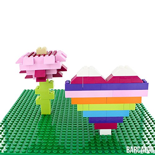 Peel-and-Stick Baseplates - 10 Inch x 10 Inch Baseplate - Green 4 Pack Compatible with all Major Brands