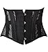 SHAPERX Women's 26 Steel Boned Corset Heavy Duty Waist Trainer Corset Shaper for Weight Loss Tummy Control Waist Slimming Trimmer Cincher Breathable Mesh,SZ1997-Black-2XL