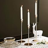 ANZOMECandle Holders, 3 Pieces of Gold Metal Candlestick For 3/4 Inch ThickTaper Candle, Ideal Decoration For Party,Wedding,Christmas Party