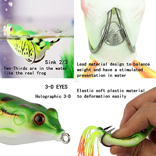 TOCGAMT Fishing Lures 150 Pcs, Fishing Tackle Box Including Frog Lures Soft Plastic Lures Baits Bass (150 Pcs Set)
