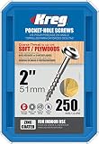 Kreg SML-C2-250 Pocket Screws 2-Inch, 8 Coarse, Washer Head, 250 Count