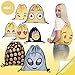 Mani 3D Nylon Drawstring Bags Black Drawstring Backpack String Backpacks Pattern Pull String Backpack