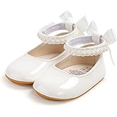 QWZban Baby Shoes Mary Jane Flats Non Slip Soft Sole Infant Toddler Sneakers First Walkers Party Christmas Dress Shoes