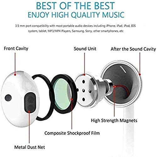 (2 Pack) Aux Headphones/Earbuds 3.5mm Wired Headphones Noise Isolating