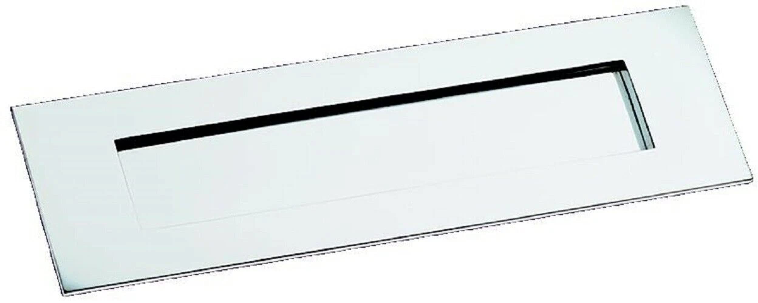 250x76mm Traditional Letter Box Plate for External Front Door (Polished Chrome)