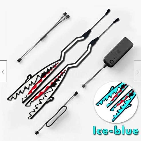 AMILIEe Motorcycle Helmet Light, Cold Light Helmet Stickers Night Riding Safety Signal Flashing Stripe Bar Sticker Lamp, 3 Modes Transform (2019 New) (Ice blue)