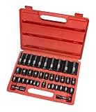 TEKTON 3/8-Inch and 1/2-Inch Drive Impact Socket Set, Inch/Metric, Cr-V, 6-Point, 3/8-Inch - 1-1/4-Inch, 8 mm - 32 mm, 38-Piece | 4888