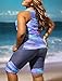 GLUDEAR Womens Color Block Boyleg Plus Size Surf Swim Suit Rash Guard,Blue,XXL