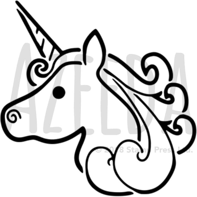 Azeeda A5 'Einhornkopf' Wandschablone / Vorlage (WS00036476): Amazon.de