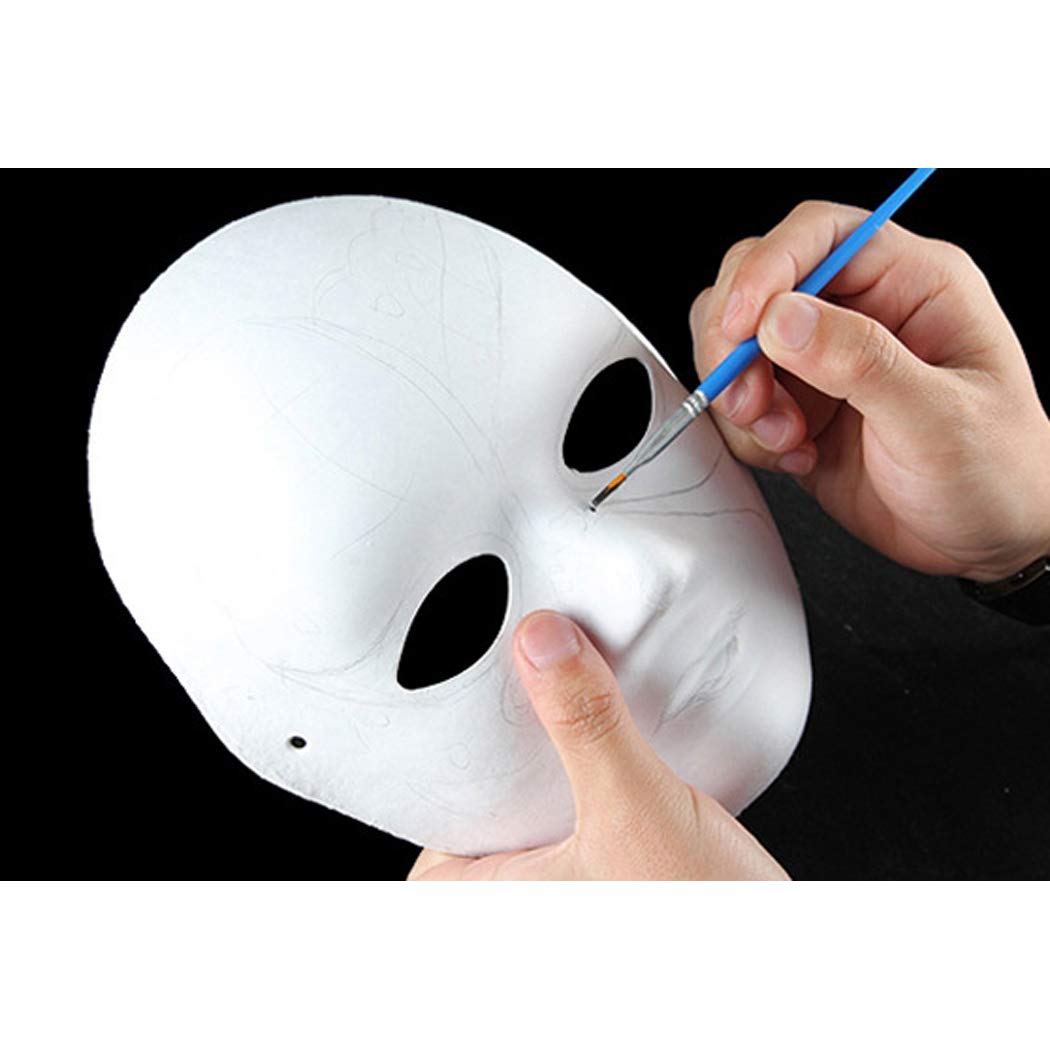 Fansport Halloween DIY Mask Full Face Blank DIY Masks White Plain Mask Paintable Paper Mask Costume Party Mask for (6pcs Male+ 6pcs Female)