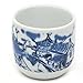 Japanese Sake Set, 5 Pieces Sake Set Hand Painted Retro House Design Porcelain Pottery Traditional Ceramic Cup Craft Wine Glasses(Blue)