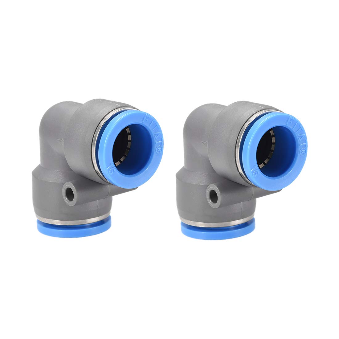 sourcing map Elbow Push to Connect Air Fittings 16mm Tube OD Pneumatic Quick Release Connectors Grey 2Pcs
