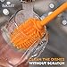 Belgoff Bottle Brush - Bottle Scrubbing Silicone Kitchen Cleaner For Washing Glass - Baby Bottles - Plastic Narrow Neck Water Sport Bottles Tumblers Thermoses Dishes with Long - Non-Grip Handle