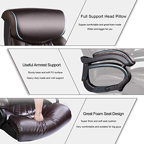 Bowthy Big and Tall Office Chair 400lbs Heavy Duty Ergonomic Computer Desk Chair with Arms High Back Adjustable Lumbar… - Image 2