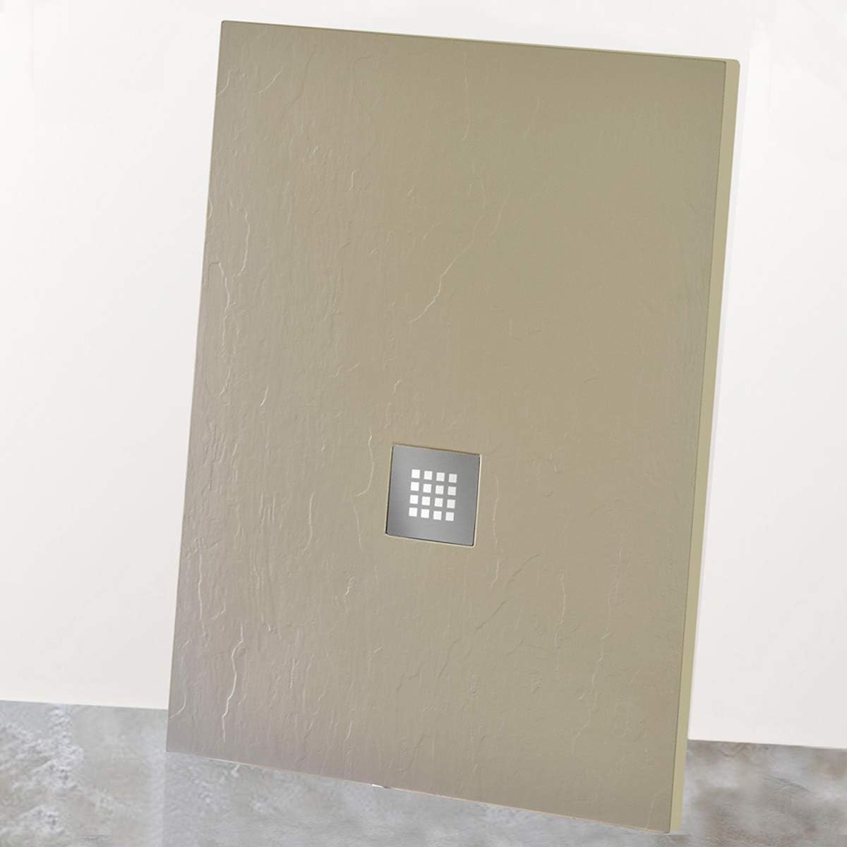 Yellowshop Rectangular Shower Tray in Resin Marble Slate Beige, Dimensions: 70 x 90 cm