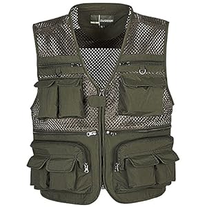 Flygo Mens Summer Outdoor Work Safari Fishing Travel Photo Vest with Pockets