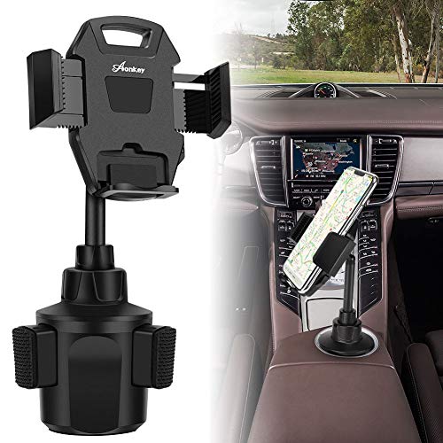 AONKEY Cup Holder Phone Mount, Height Adjustable Metal Stand Car Phone Cradle Fit for All Smartphones Include iPhone 12 Pro/11 Pro Max/XR/XS/XS Max/X/8/7, Galaxy S10/S10 Plus Note 9/Note 10 Plus
