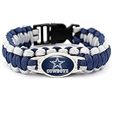 CF Outdoor Blue White Braided Rope Paracord American Football Dallas Cowboys Cuff Bracelet Bangle for Men Women for Hiking Camping Outdoors Activities