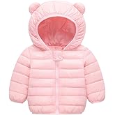 Winter Down Coats for Kids Baby Boys Girls Light Puffer Padded Jacket Bear Hoods Infant Outerwear