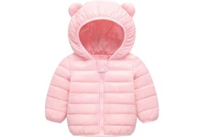 BFFBABY Winter Down Coats for Kids Baby Boys Girls Light Puffer Padded Jacket Bear Hoods Infant Outerwear