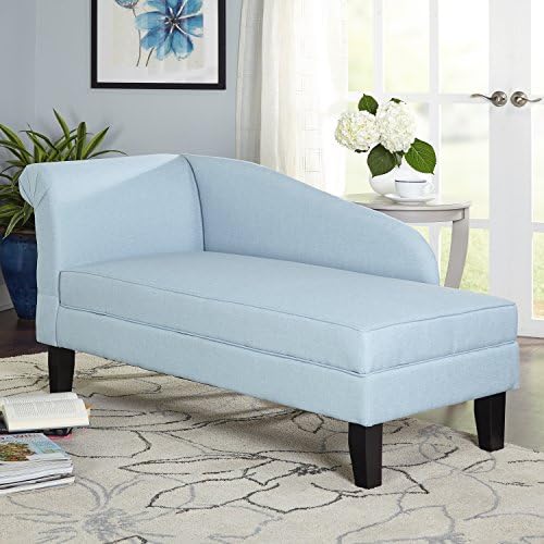 Blue Cotton Storage Chaise Lounge
