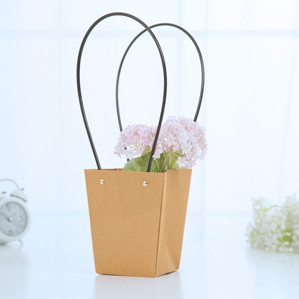 10Pack Thick Kraft Paper Bags with Handle Brown Paper Gift Bags Flower