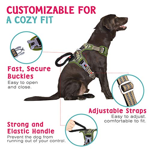 VavoPaw Dog Vest Harness, No Pull Design Pet Soft Padded Reflective