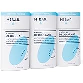 HiBAR Sensitive Deodorant 3-Pack - Unscented Natural Deodorant for Sensitive Skin - Aluminum-Free, Baking Soda-Free, Cruelty-Free, Travel-Friendly Size with Easy Push-Up Applicator