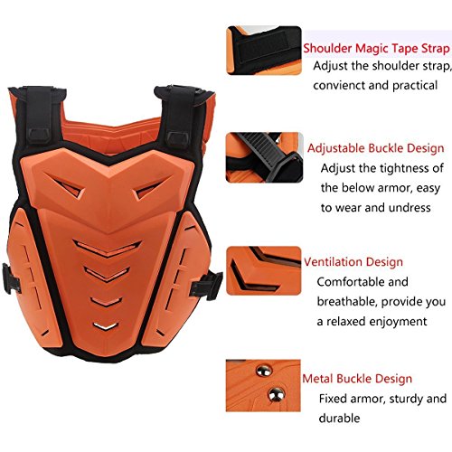 Chest Back Protector with Goggles,POSSBAY Motorcycle Gear Armor Glasses Set S White for Scooter Motocross Dirt Bike Skiing Riding Cycling Skating